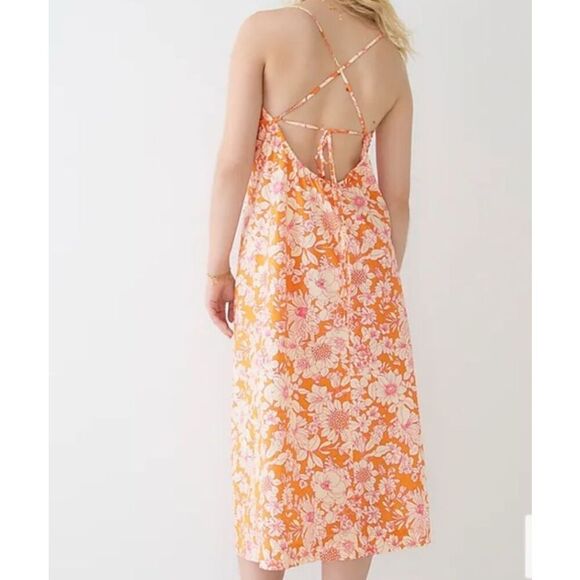 J. Crew Tie-front Cotton Poplin Midi Dress - Picture 2 of 9